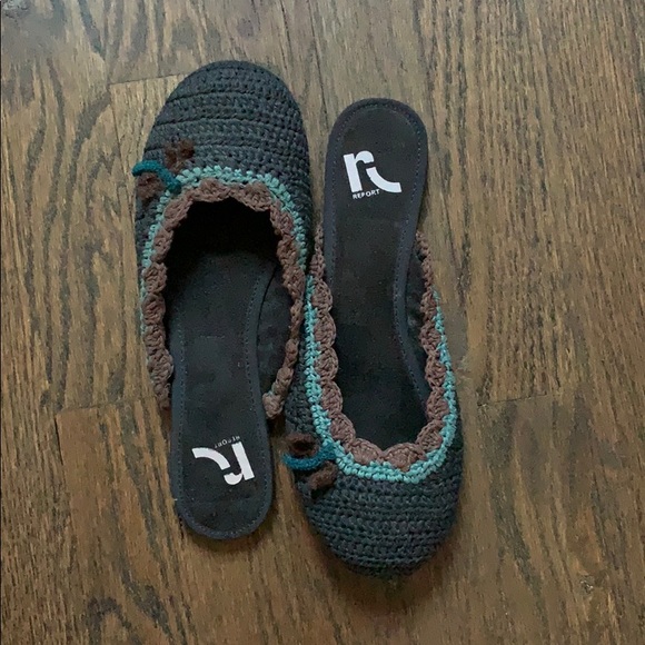 Report Shoes - Crocheted Slides - Size 7.5- Worn Once